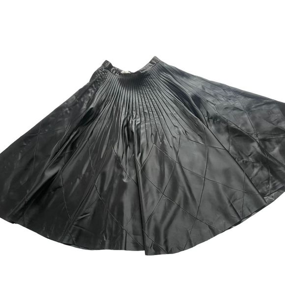 GORGEOUS VINTAGE BLACK CIRCLE SKIRT WITH DIAMOND PATTERN size 27in waist - Picture 6 of 11